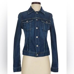 AG Adriano Goldschmied Classic Women’s Jean Jacket, Medium/Dark Wash, Size Large